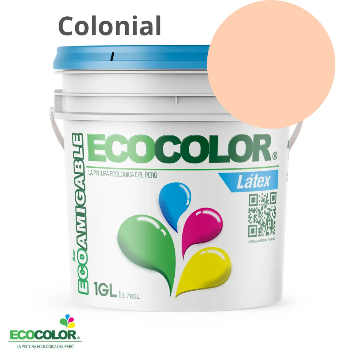 ECOCOLOR - PINTURA ECOCOLOR LATEX COLONIAL 1GL