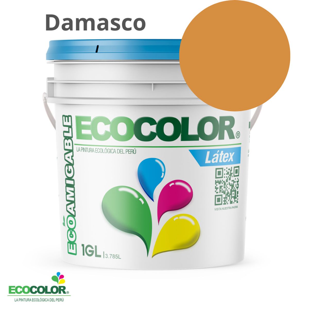 ECOCOLOR - PINTURA ECOCOLOR LATEX DAMASCO 1GL