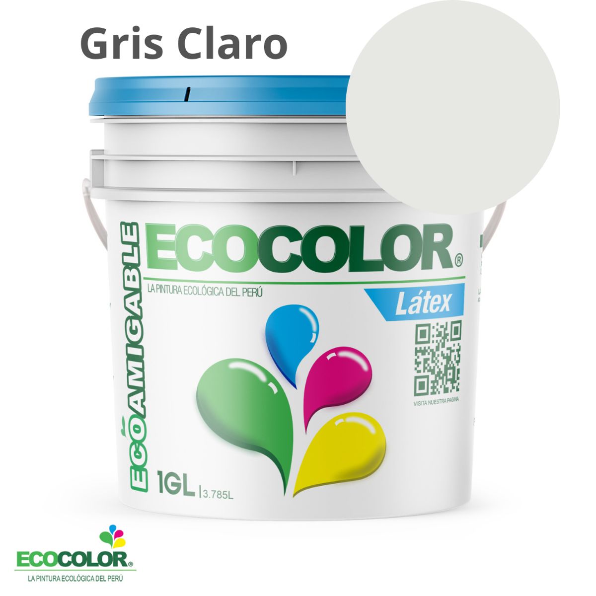 ECOCOLOR - PINTURA ECOCOLOR LATEX GRIS CLARO 1GL