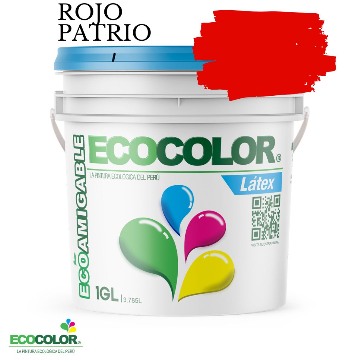 ECOCOLOR - PINTURA ECOCOLOR LATEX  ROJO PATRIO 1GL