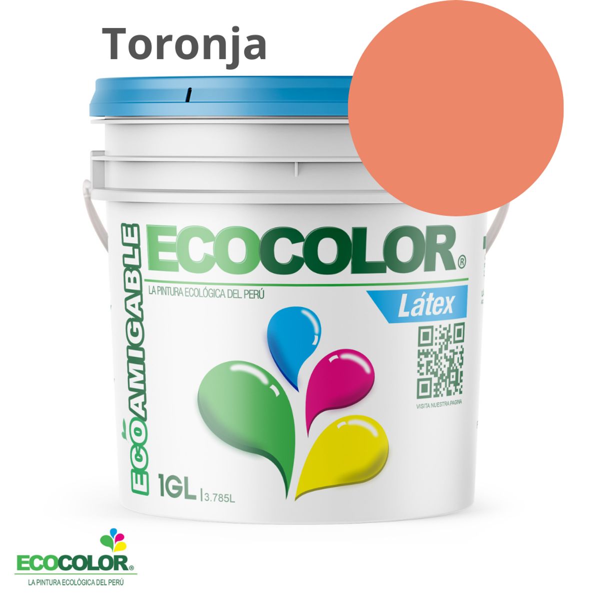 ECOCOLOR - PINTURA ECOLOGICA LATEX  TORONJA 1GL