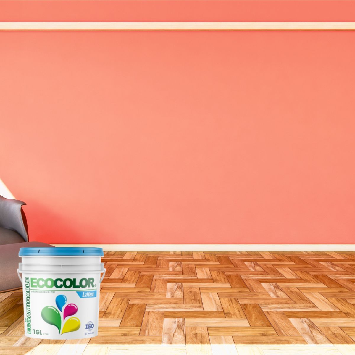 ECOCOLOR - PINTURA ECOLOGICA LATEX  TORONJA 1GL