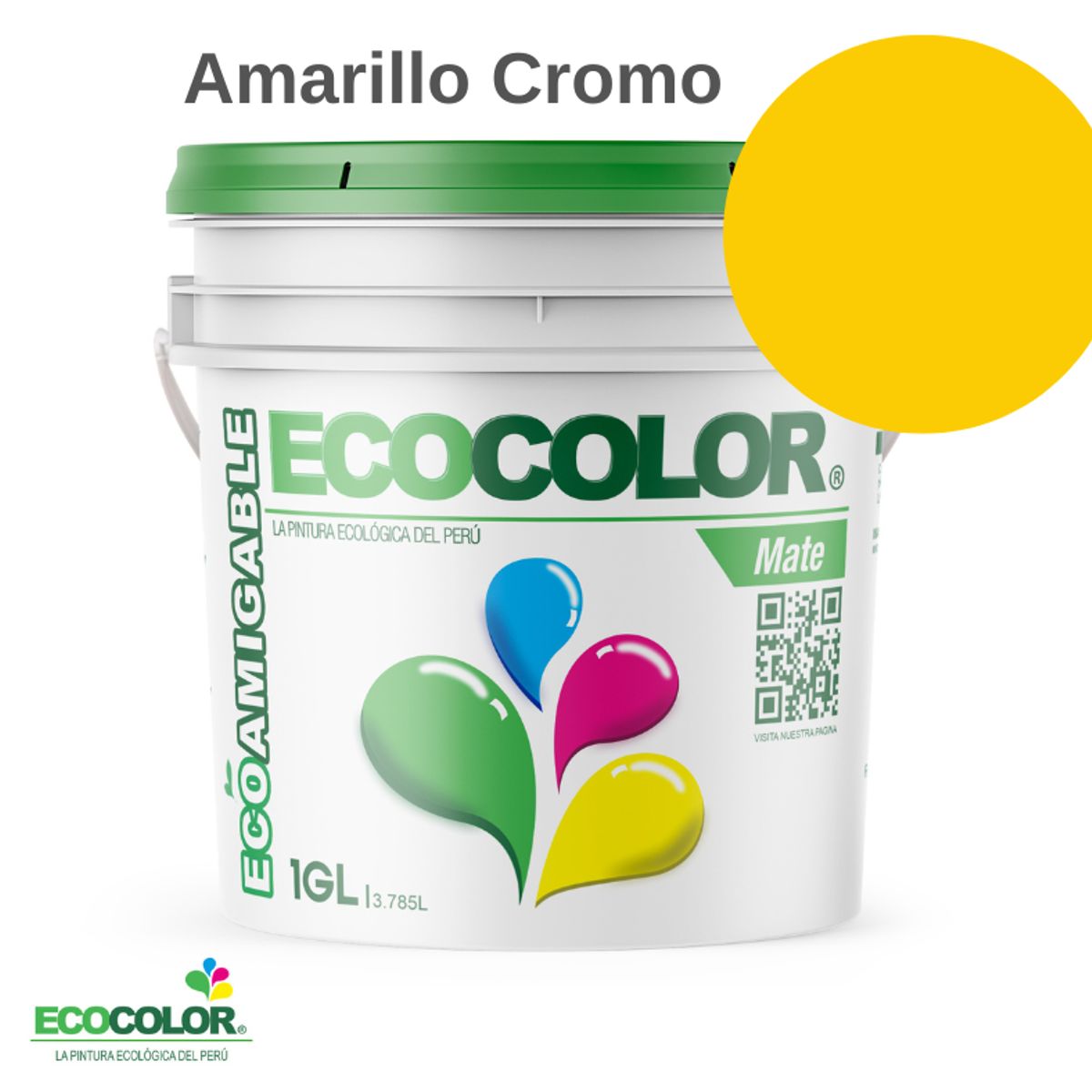 ECOCOLOR - PINTURA ECOCOLOR MATE AMARILLO CROMO 1GL