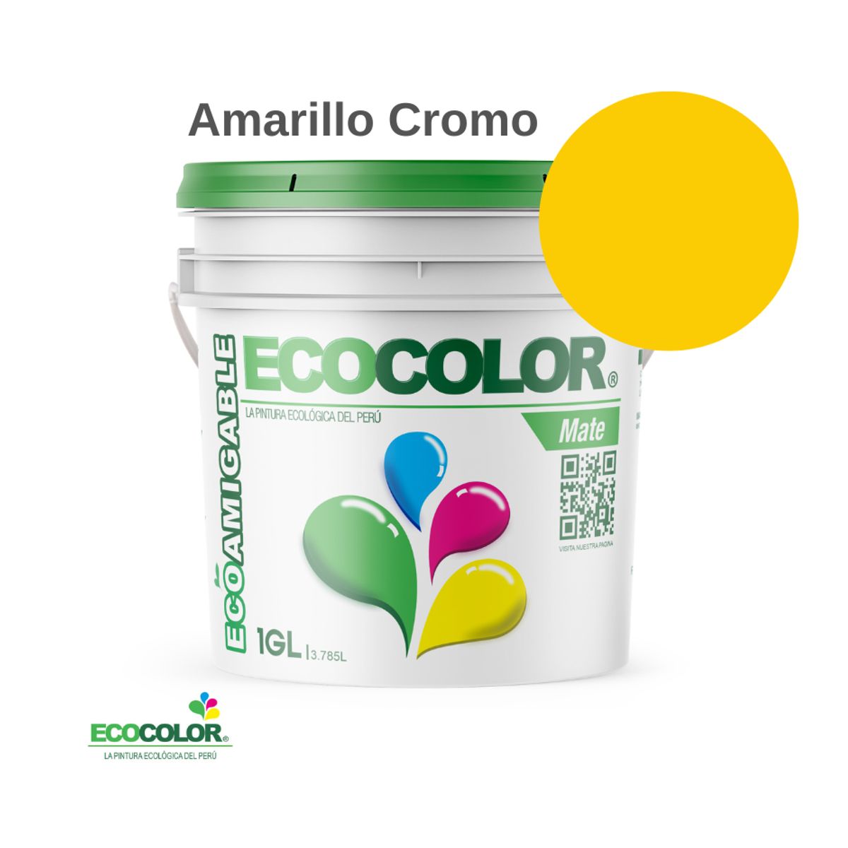 ECOCOLOR - PINTURA ECOCOLOR MATE AMARILLO CROMO 1GL