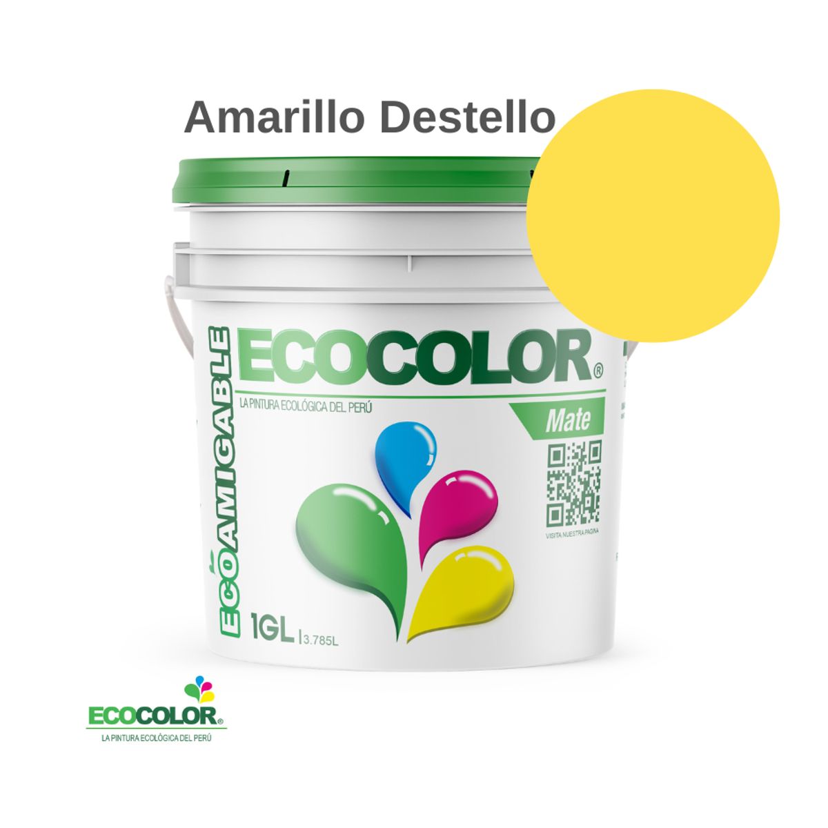 ECOCOLOR - PINTURA ECOCOLOR MATE AMARILLO DESTELLO 1GL