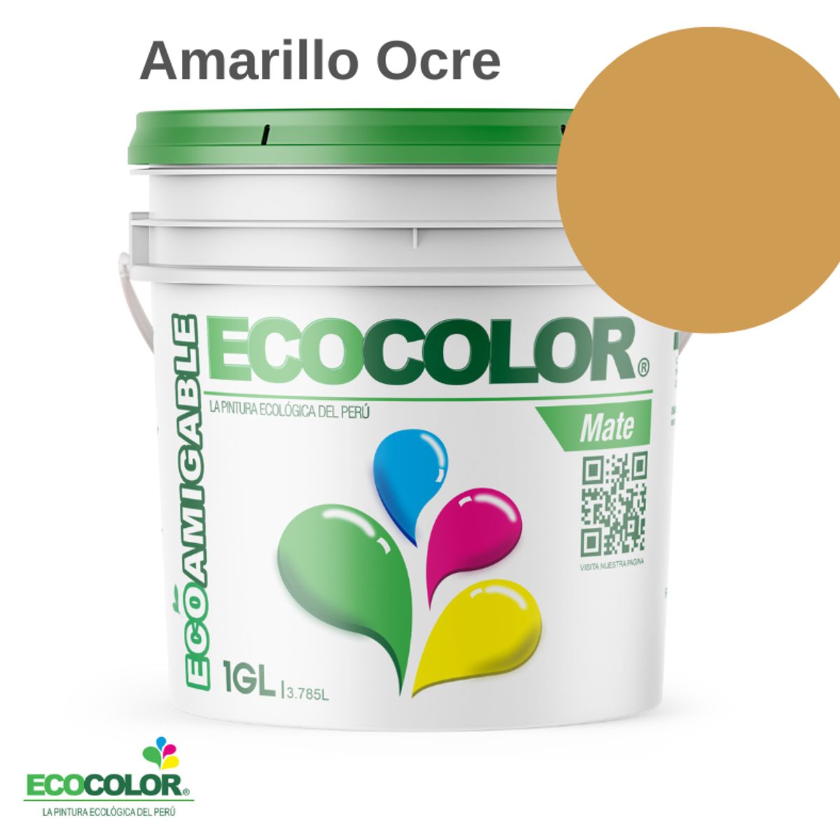 ECOCOLOR - PINTURA ECOCOLOR MATE AMARILLO OCRE 1GL