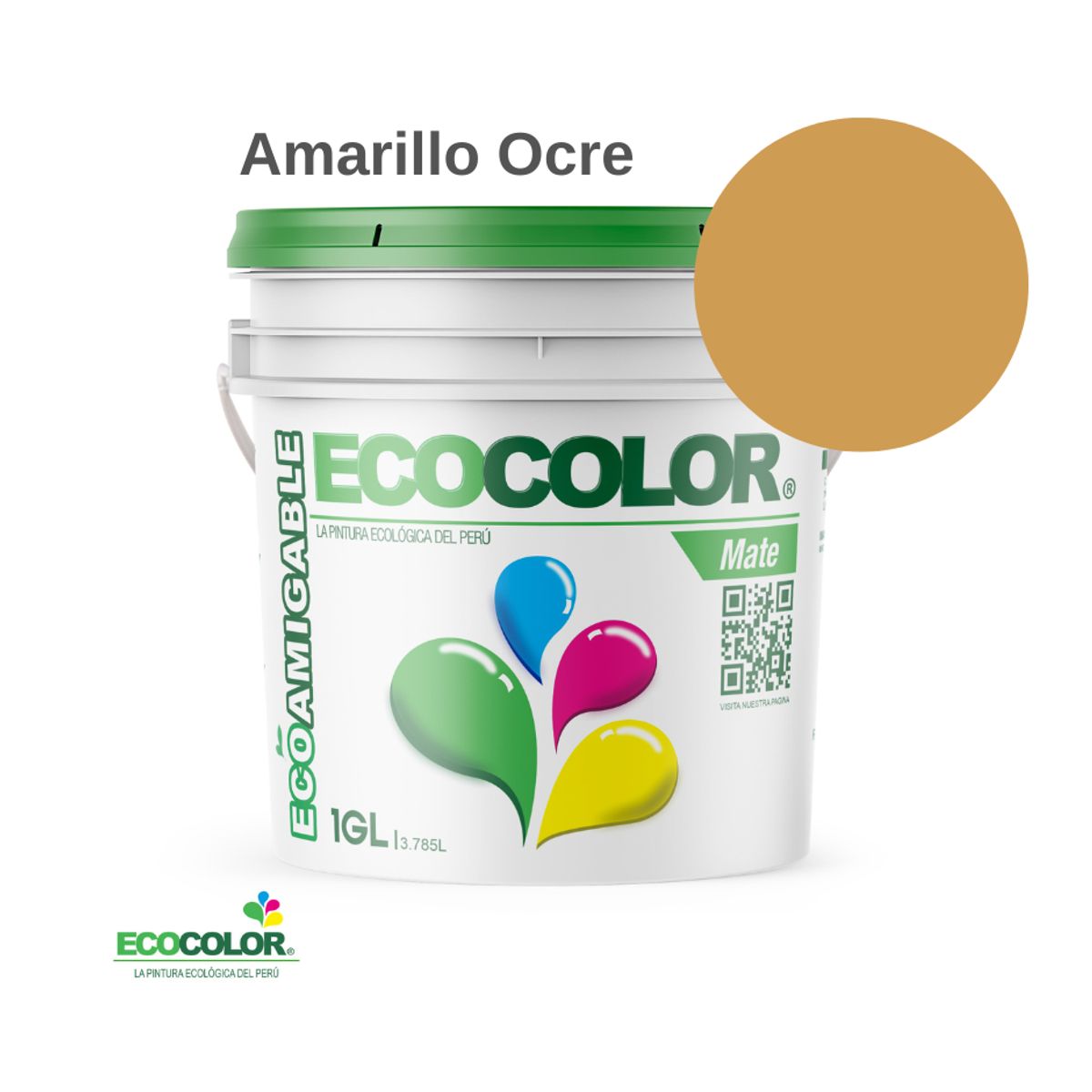 ECOCOLOR - PINTURA ECOCOLOR MATE AMARILLO OCRE 1GL