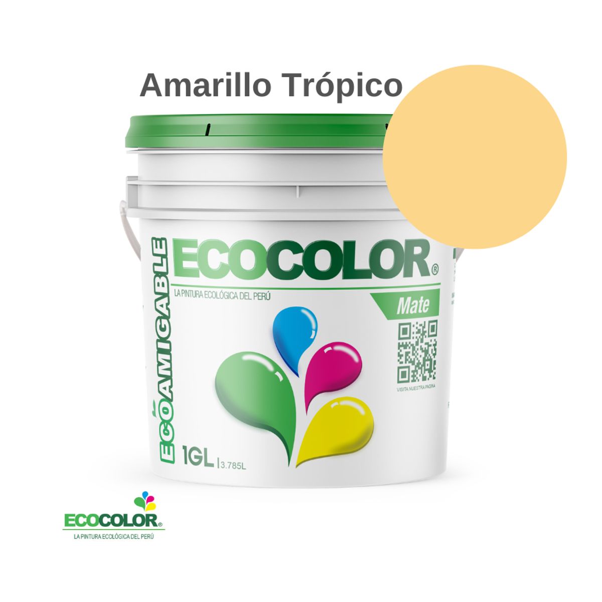 ECOCOLOR - PINTURA ECOCOLOR MATE AMARILLO TROPICO 1GL