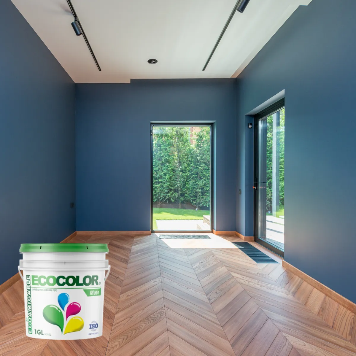 ECOCOLOR - PINTURA ECOLOGICA MATE AZUL ACERO 1GL