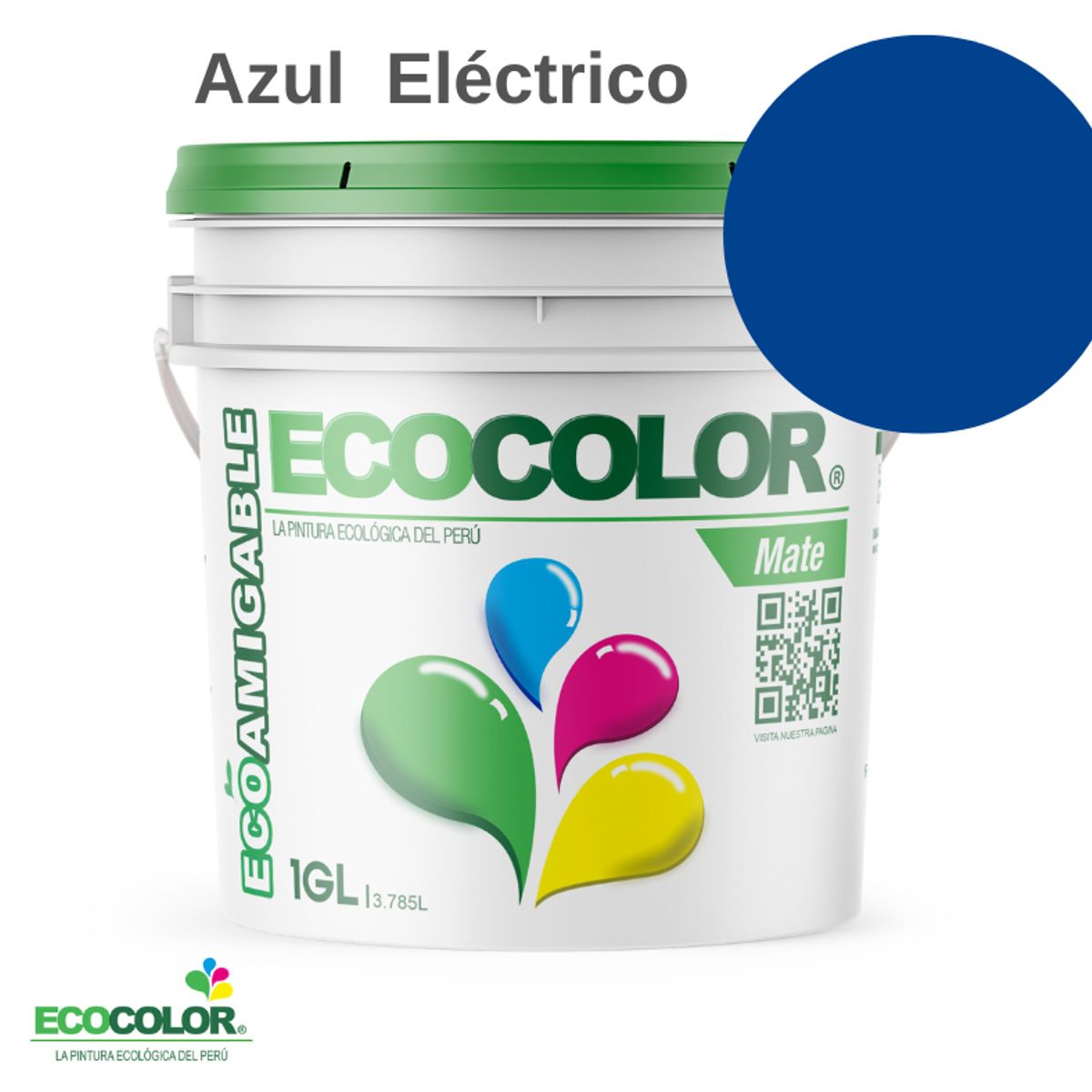 ECOCOLOR - PINTURA ECOCOLOR MATE AZUL ELECTRICO 1GL