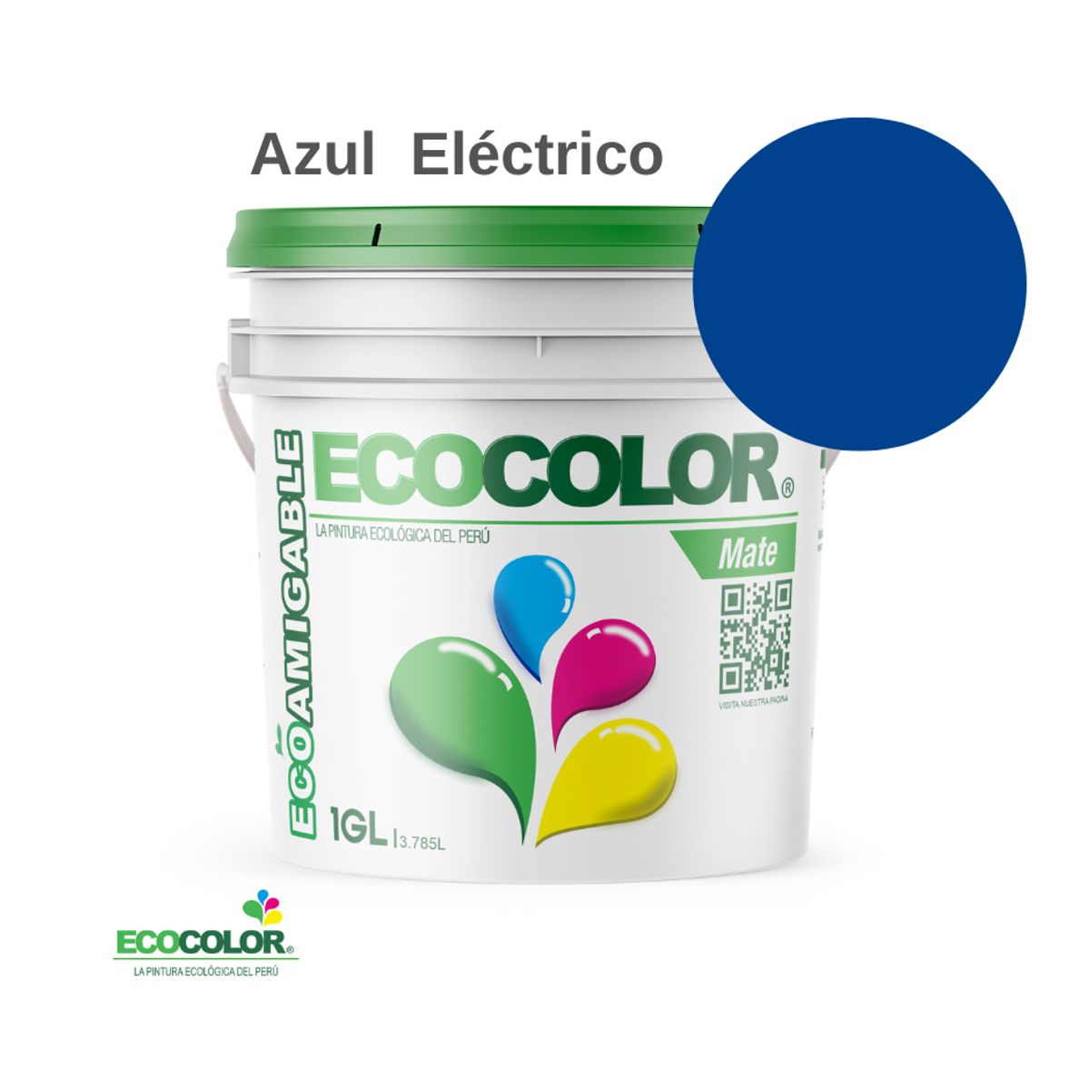 ECOCOLOR - PINTURA ECOCOLOR MATE AZUL ELECTRICO 1GL