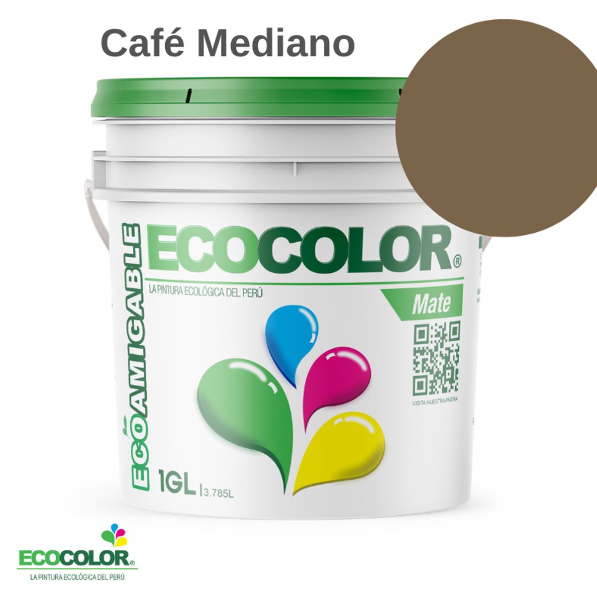 ECOCOLOR - PINTURA ECOCOLOR MATE CAFÉ MEDIANO 1GL