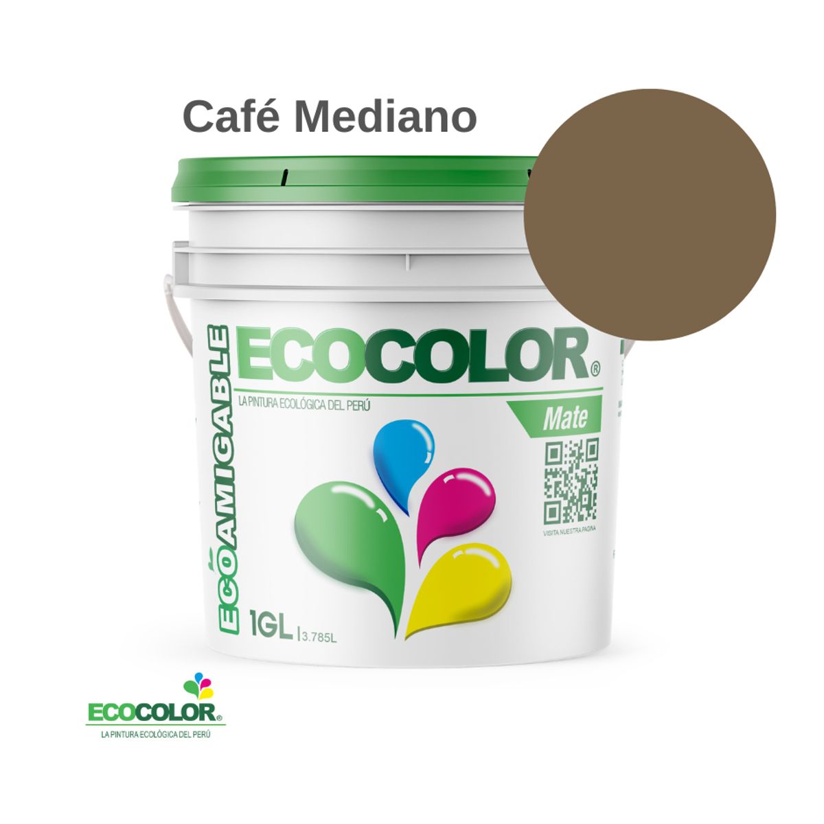 ECOCOLOR - PINTURA ECOCOLOR MATE CAFÉ MEDIANO 1GL