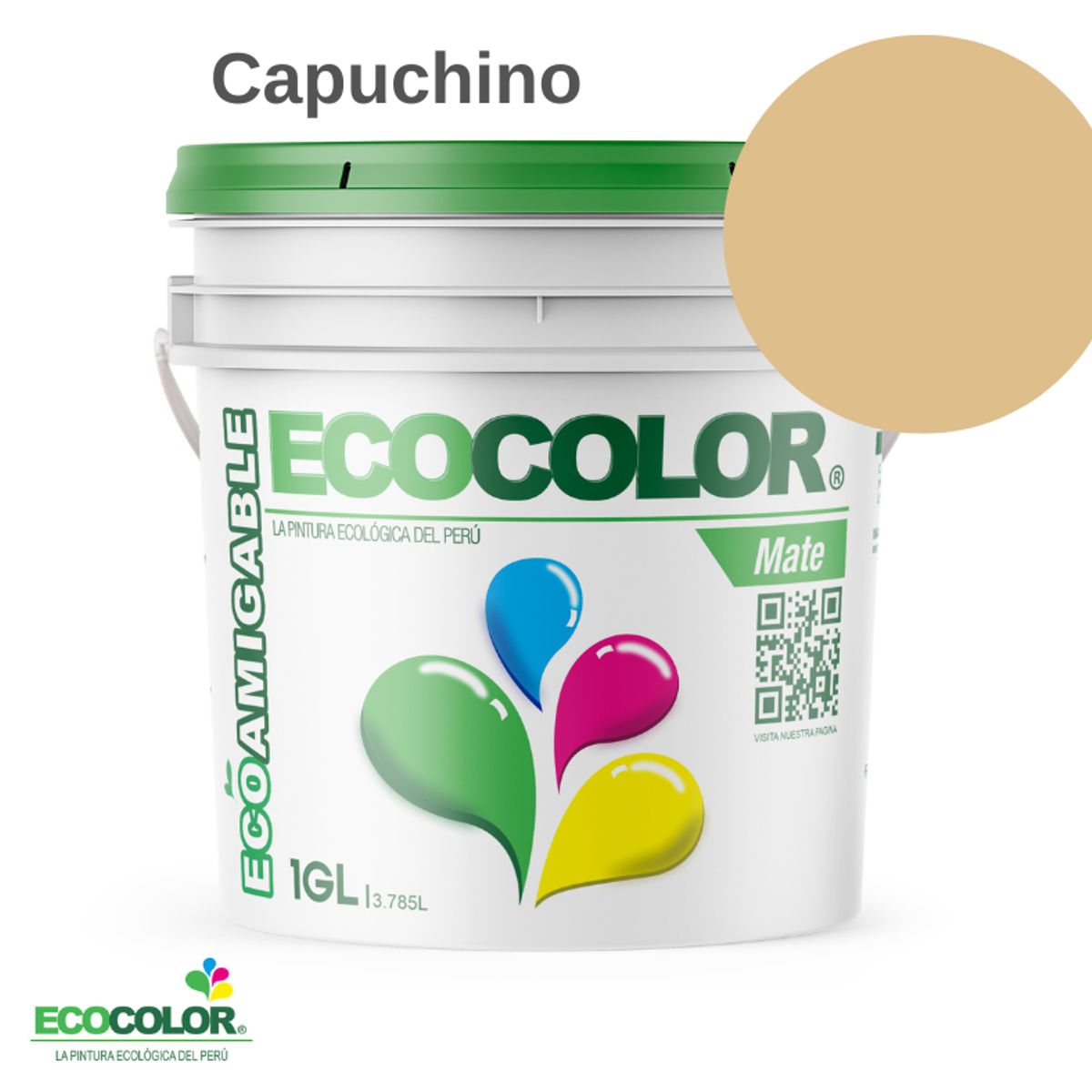 ECOCOLOR - PINTURA ECOCOLOR MATE CAPUCHINO 1GL