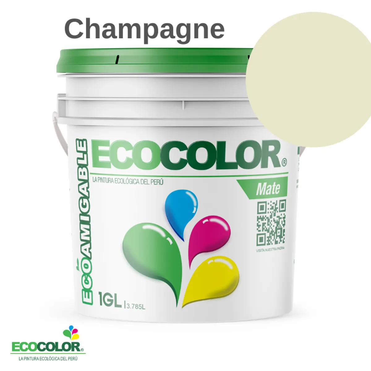 ECOCOLOR - PINTURA ECOCOLOR MATE CHAMPAGNE 1GL