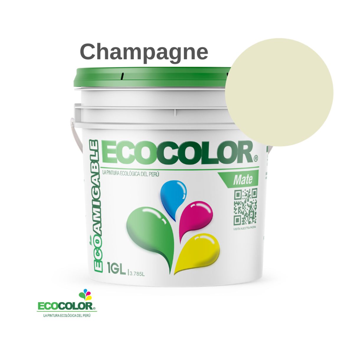 ECOCOLOR - PINTURA ECOCOLOR MATE CHAMPAGNE 1GL