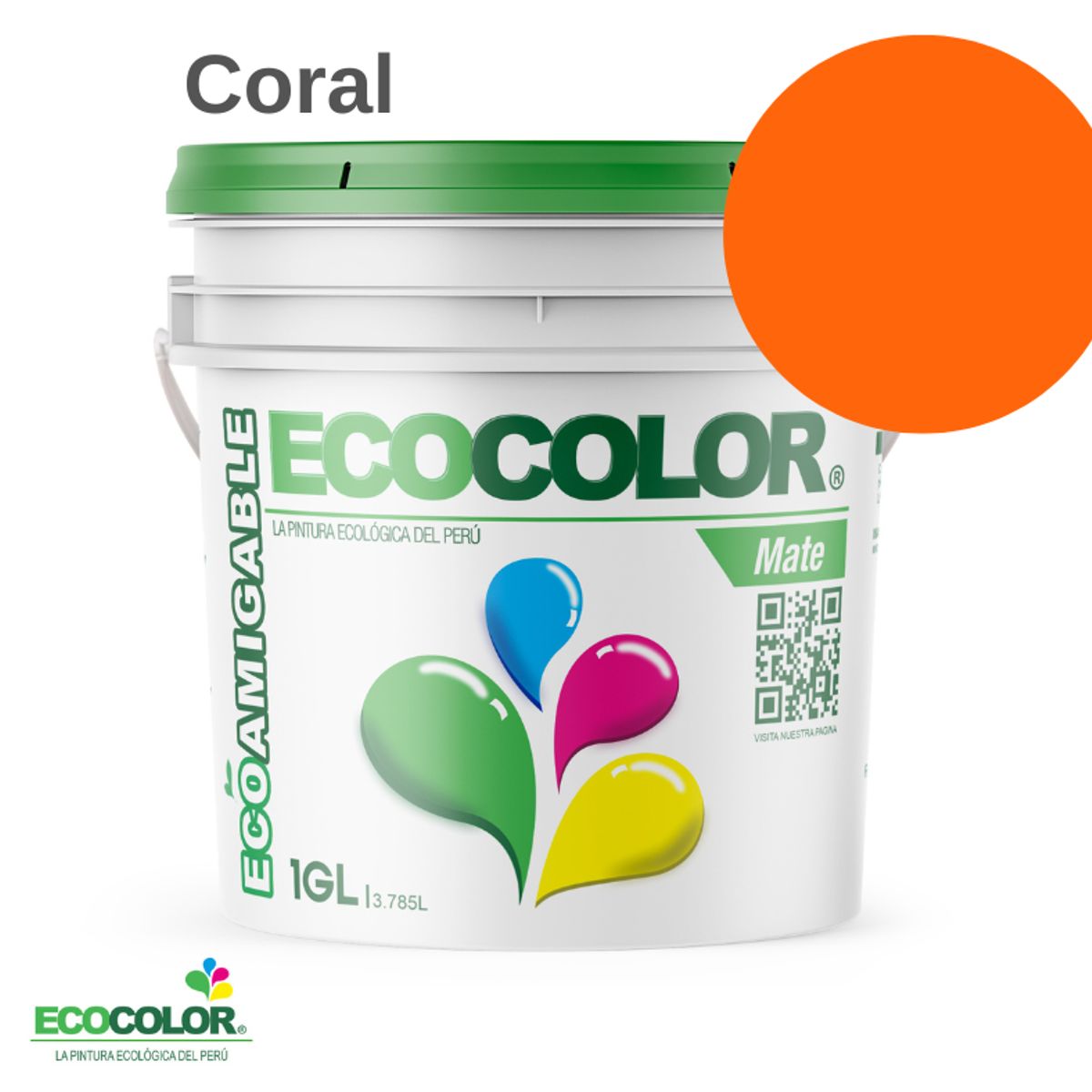 ECOCOLOR - PINTURA ECOCOLOR MATE CORAL 1GL