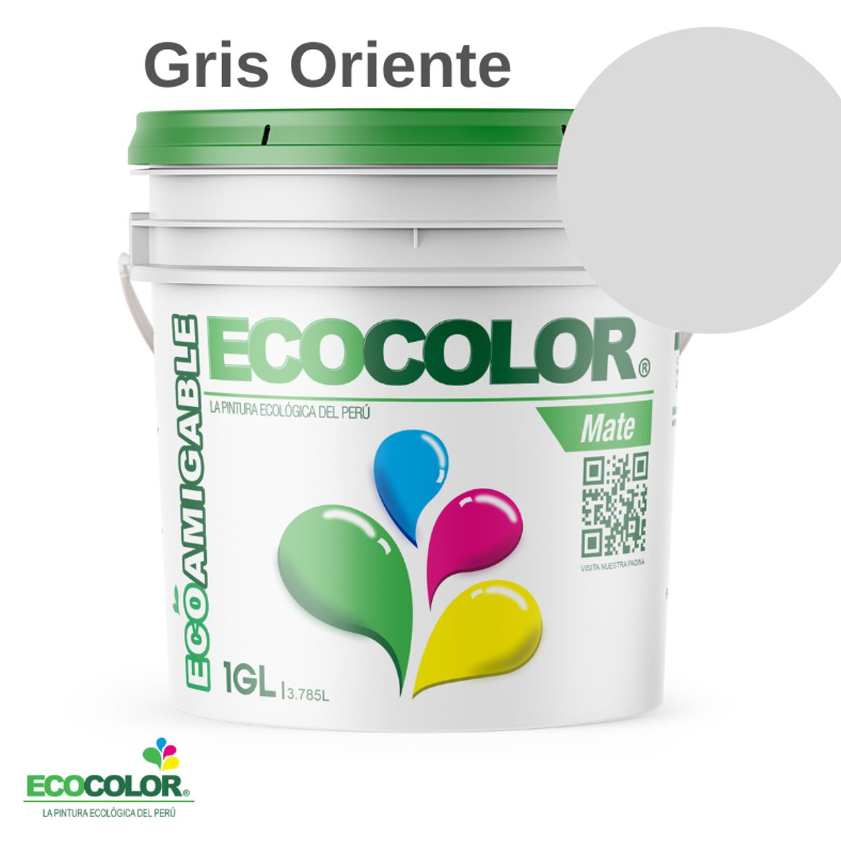 ECOCOLOR - PINTURA ECOCOLOR MATE GRIS ORIENTE 1GL