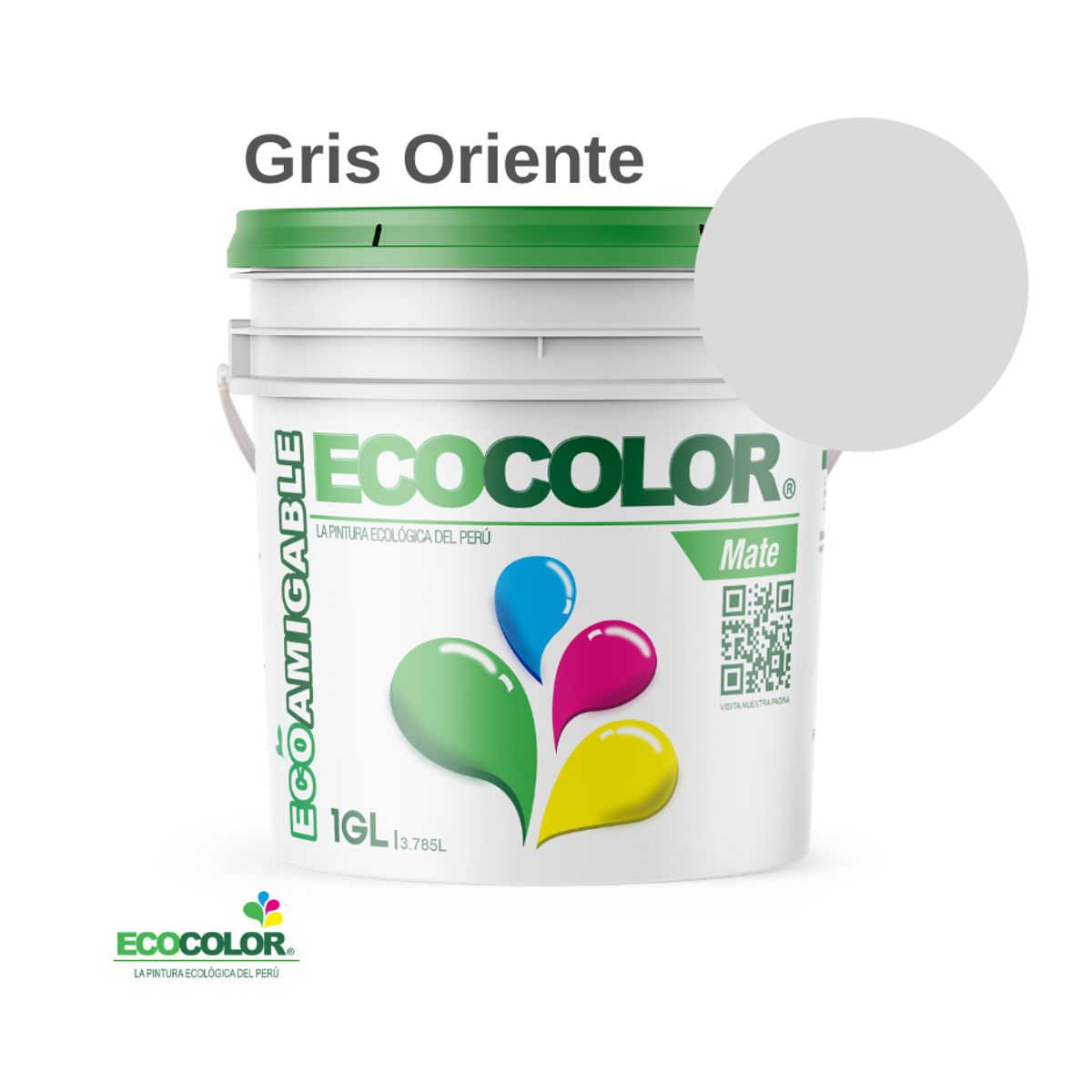 ECOCOLOR - PINTURA ECOCOLOR MATE GRIS ORIENTE 1GL