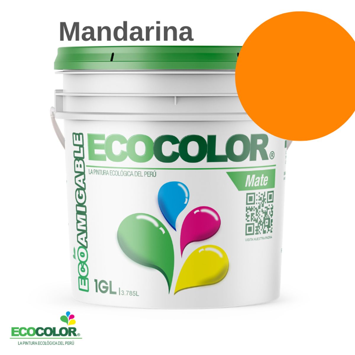 ECOCOLOR - PINTURA ECOCOLOR MATE MANDARINA 1GL