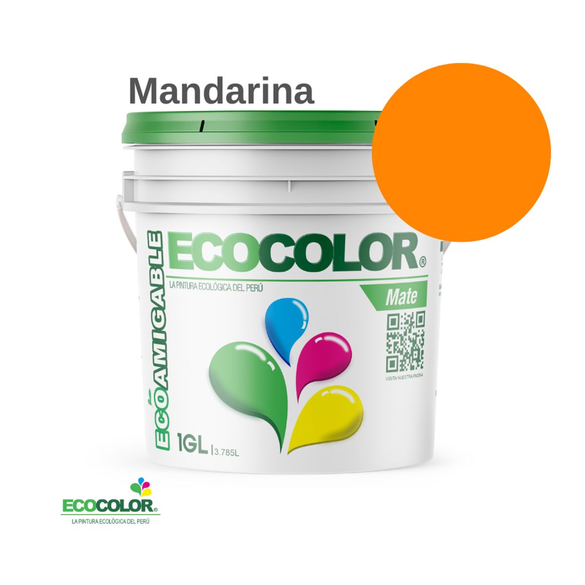 ECOCOLOR - PINTURA ECOCOLOR MATE MANDARINA 1GL