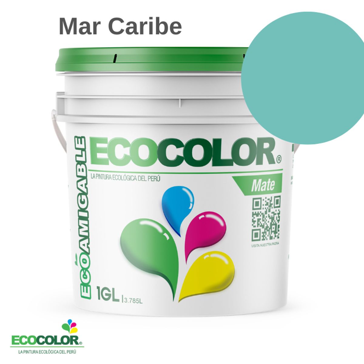 ECOCOLOR - PINTURA ECOCOLOR MATE MAR CARIBE 1GL