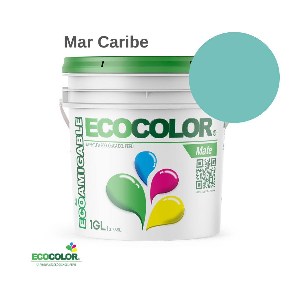 ECOCOLOR - PINTURA ECOCOLOR MATE MAR CARIBE 1GL