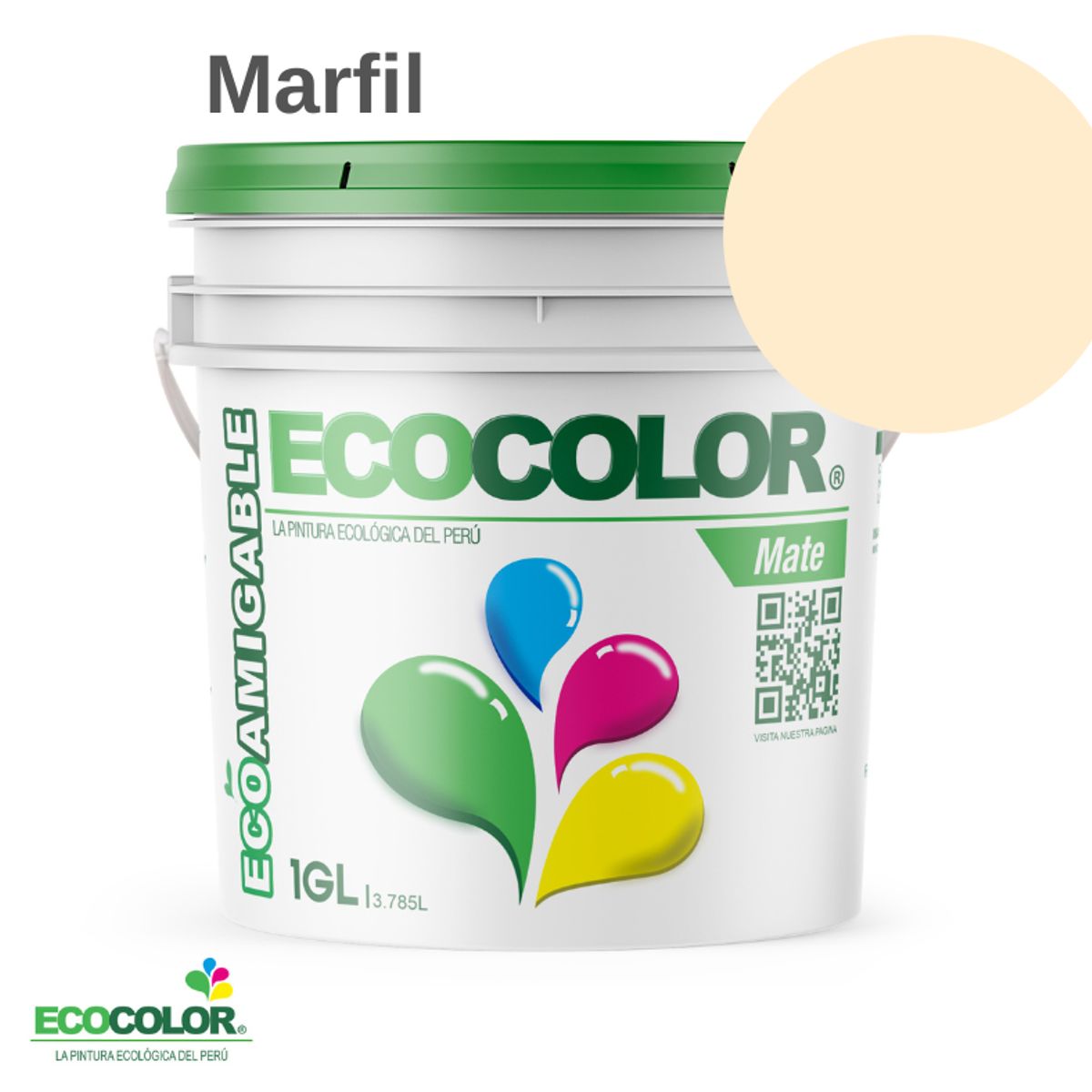 ECOCOLOR - PINTURA ECOLOGICA MATE MARFIL 1GL