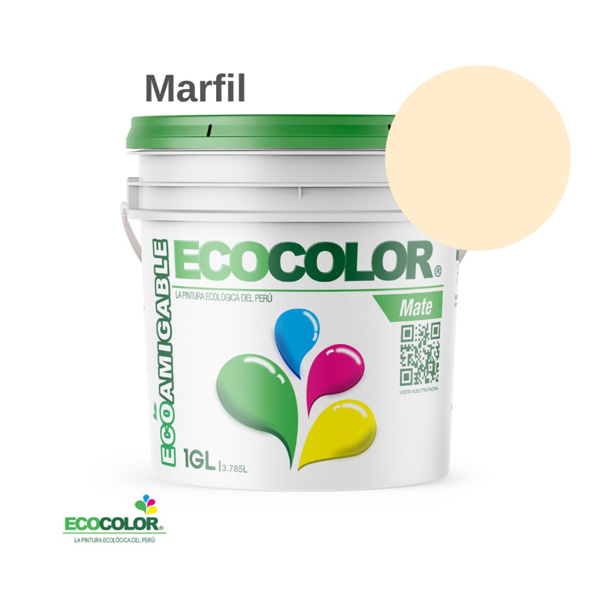 ECOCOLOR - PINTURA ECOLOGICA MATE MARFIL 1GL