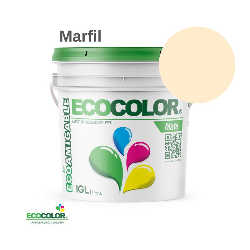 ECOCOLOR - PINTURA ECOCOLOR MATE MARFIL 1GL