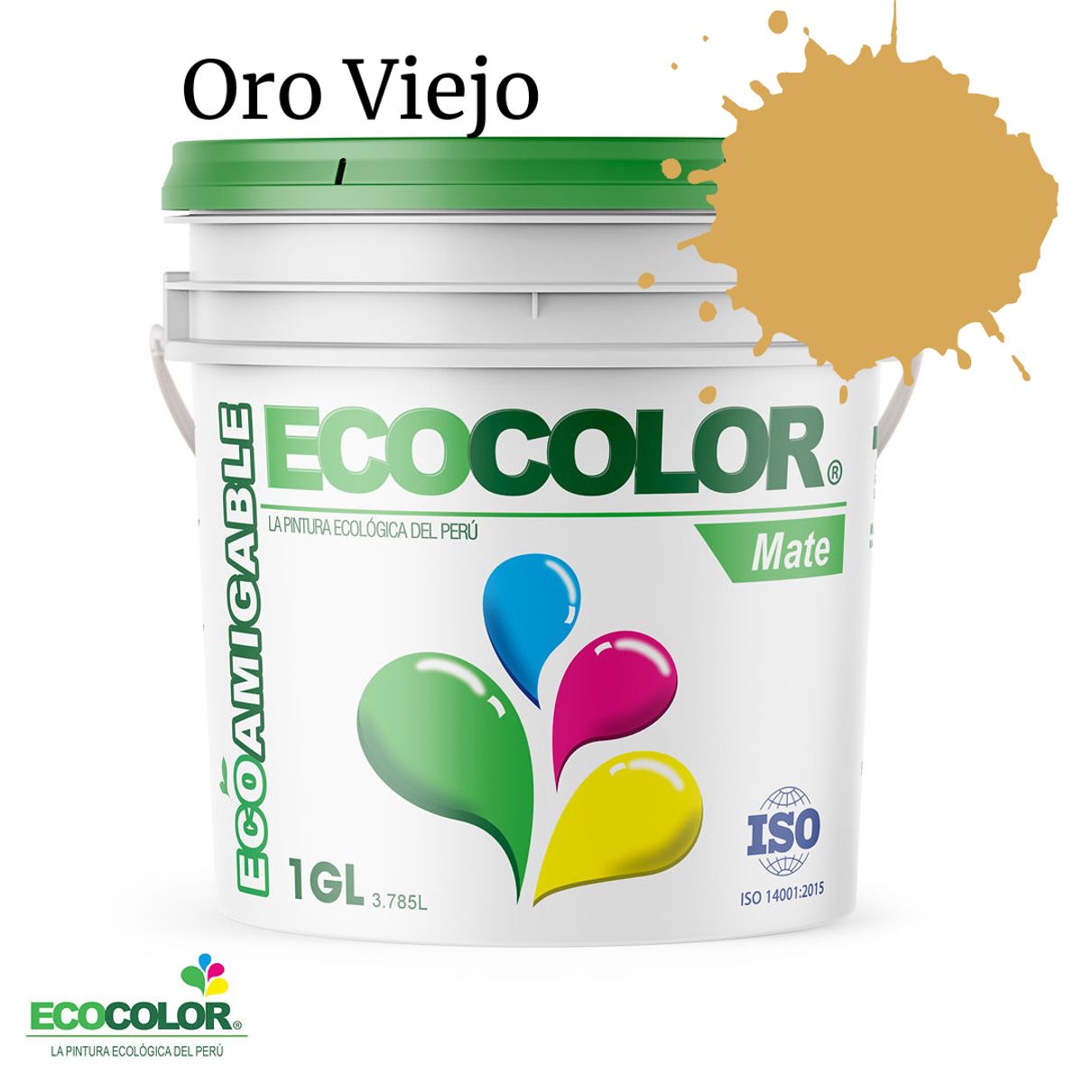 ECOCOLOR - PINTURA ECOLÓGICA MATE ORO VIEJO 1GL