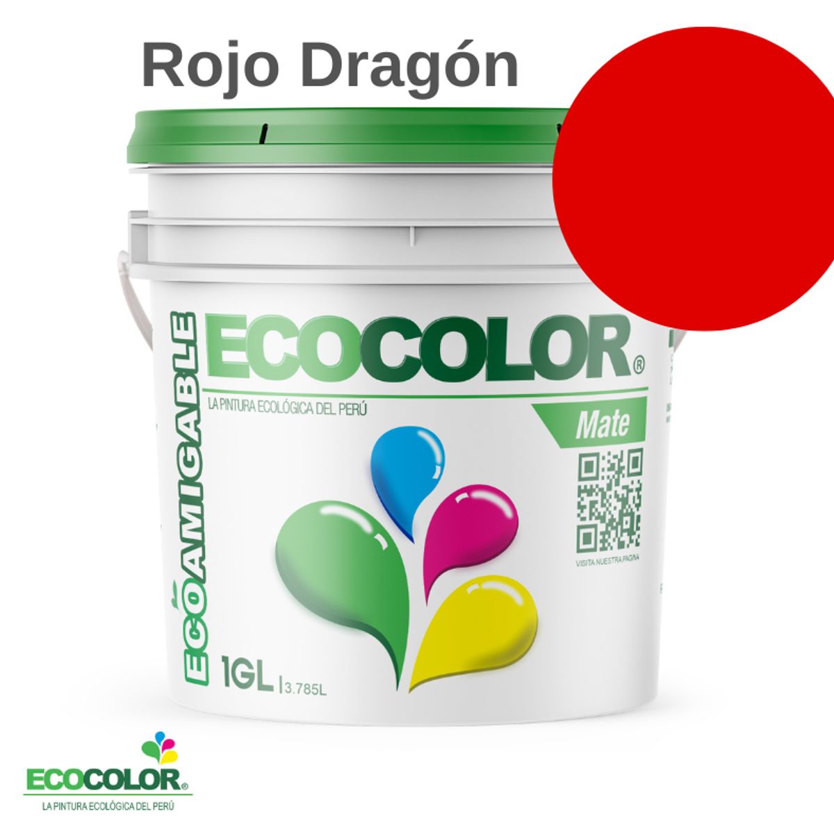 ECOCOLOR - PINTURA ECOCOLOR MATE ROJO DRAGON 1GL