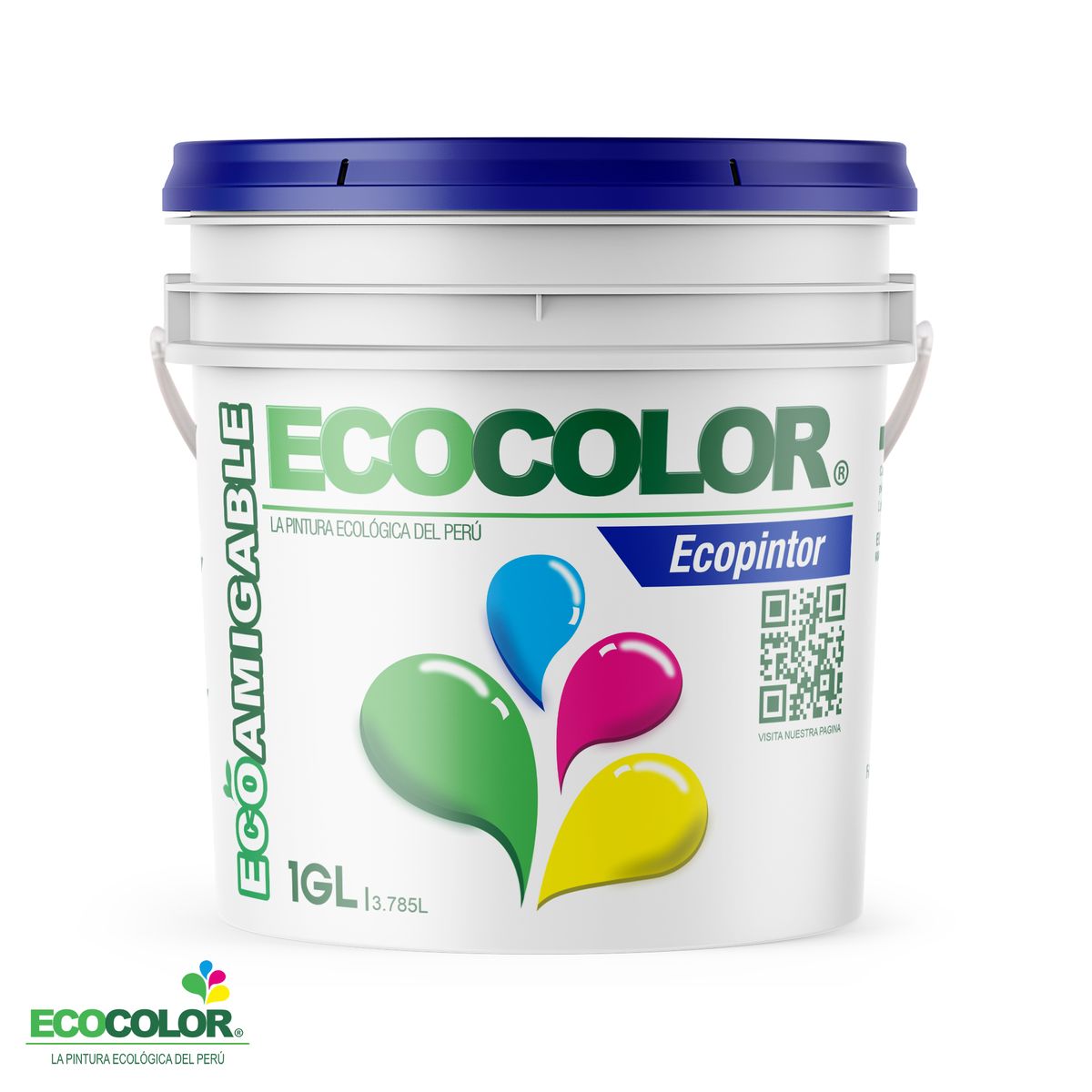 ECOCOLOR - PINTURA ECOCOLOR ECOPINTOR BLANCO 1GL