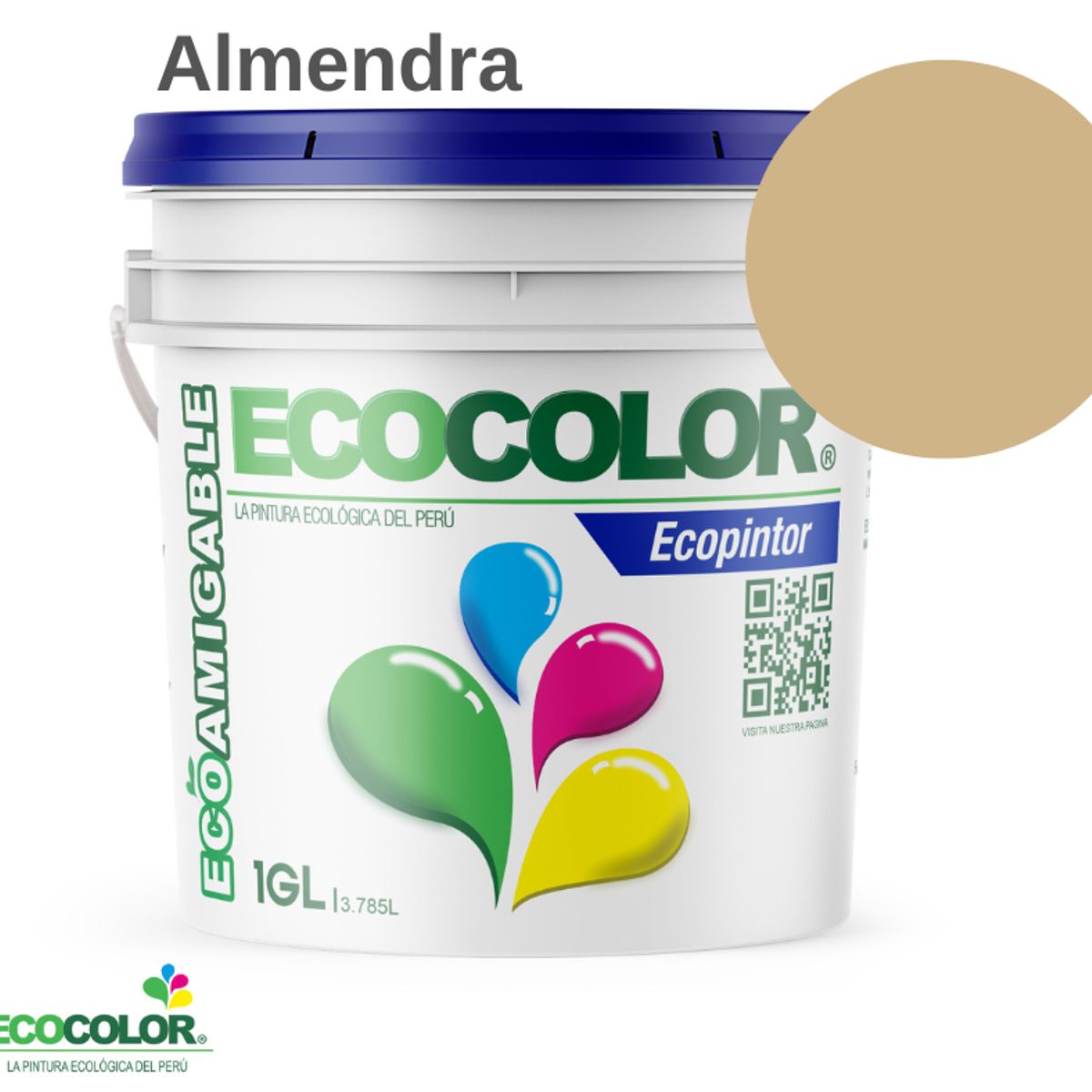 ECOCOLOR - PINTURA ECOCOLOR ECOPINTOR ALMENDRA 1GL