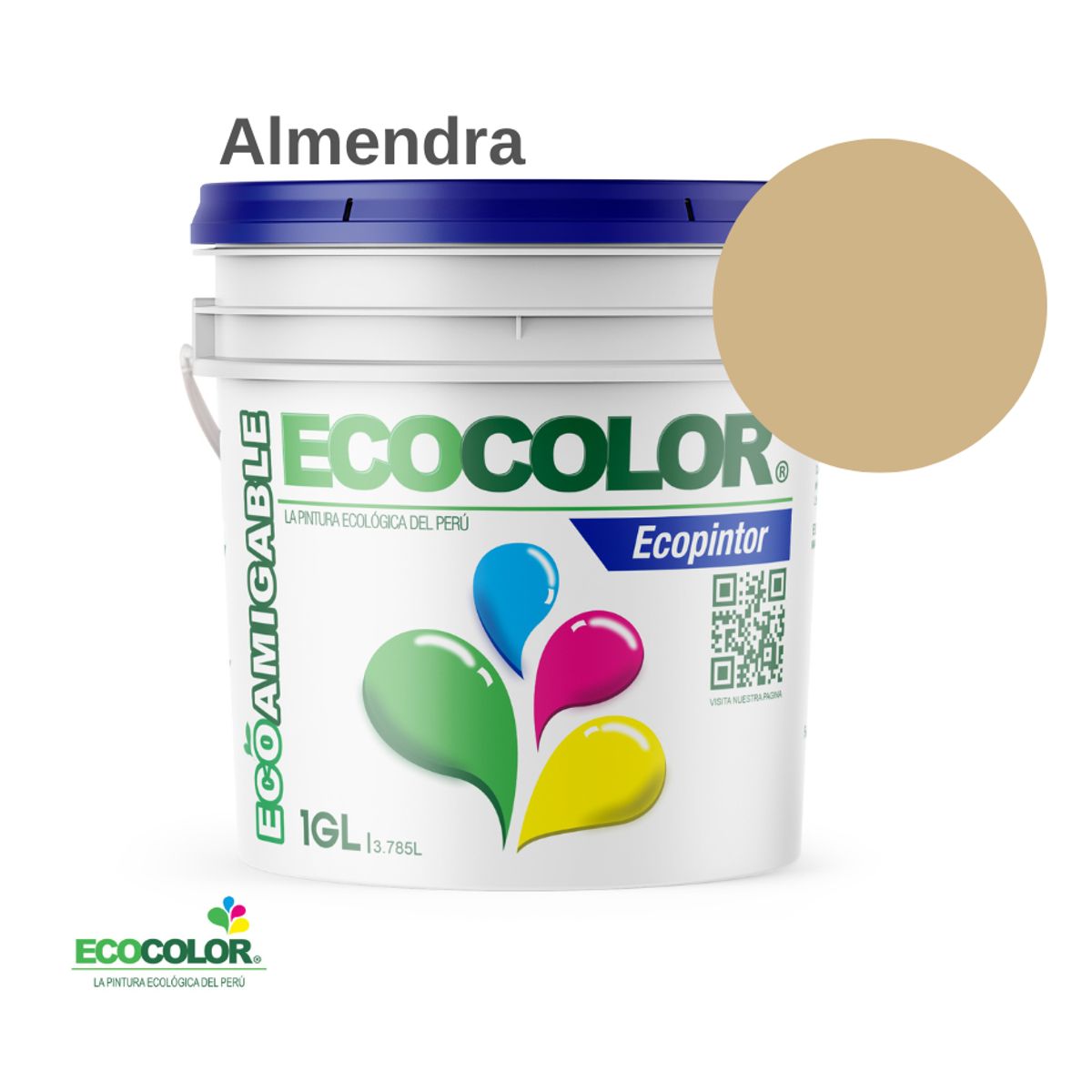 ECOCOLOR - PINTURA ECOCOLOR ECOPINTOR ALMENDRA 1GL