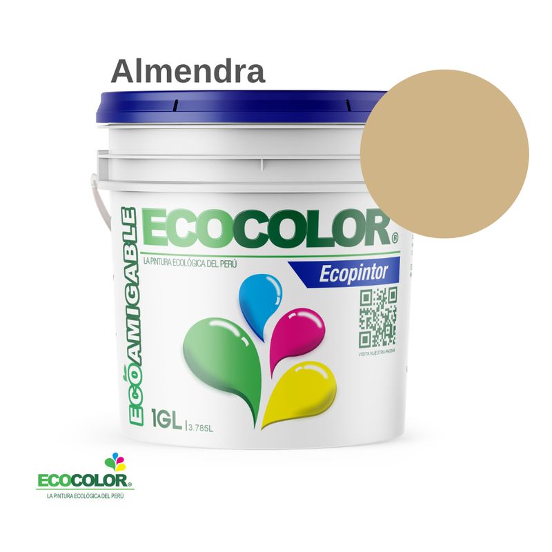 ECOCOLOR - PINTURA ECOCOLOR ECOPINTOR ALMENDRA 1GL