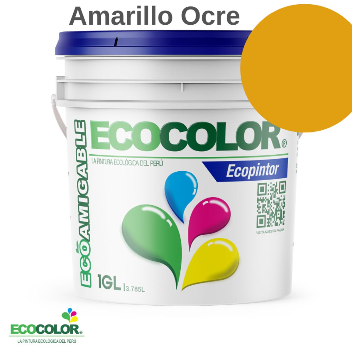 ECOCOLOR - PINTURA ECOCOLOR ECOPINTOR AMARILLO OCRE 1GL