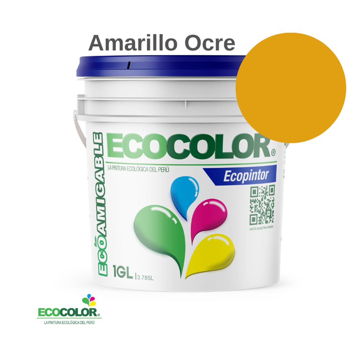 ECOCOLOR - PINTURA ECOCOLOR ECOPINTOR AMARILLO OCRE 1GL