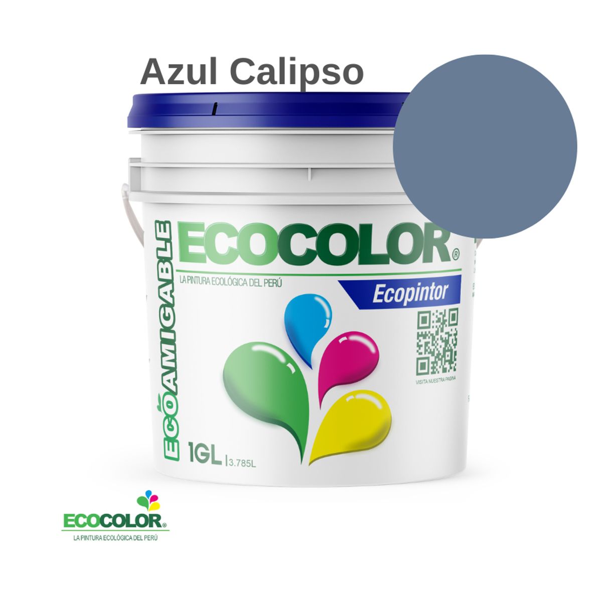 ECOCOLOR - PINTURA ECOLOGICA ECOPINTOR AZUL CALIPSO 1GL