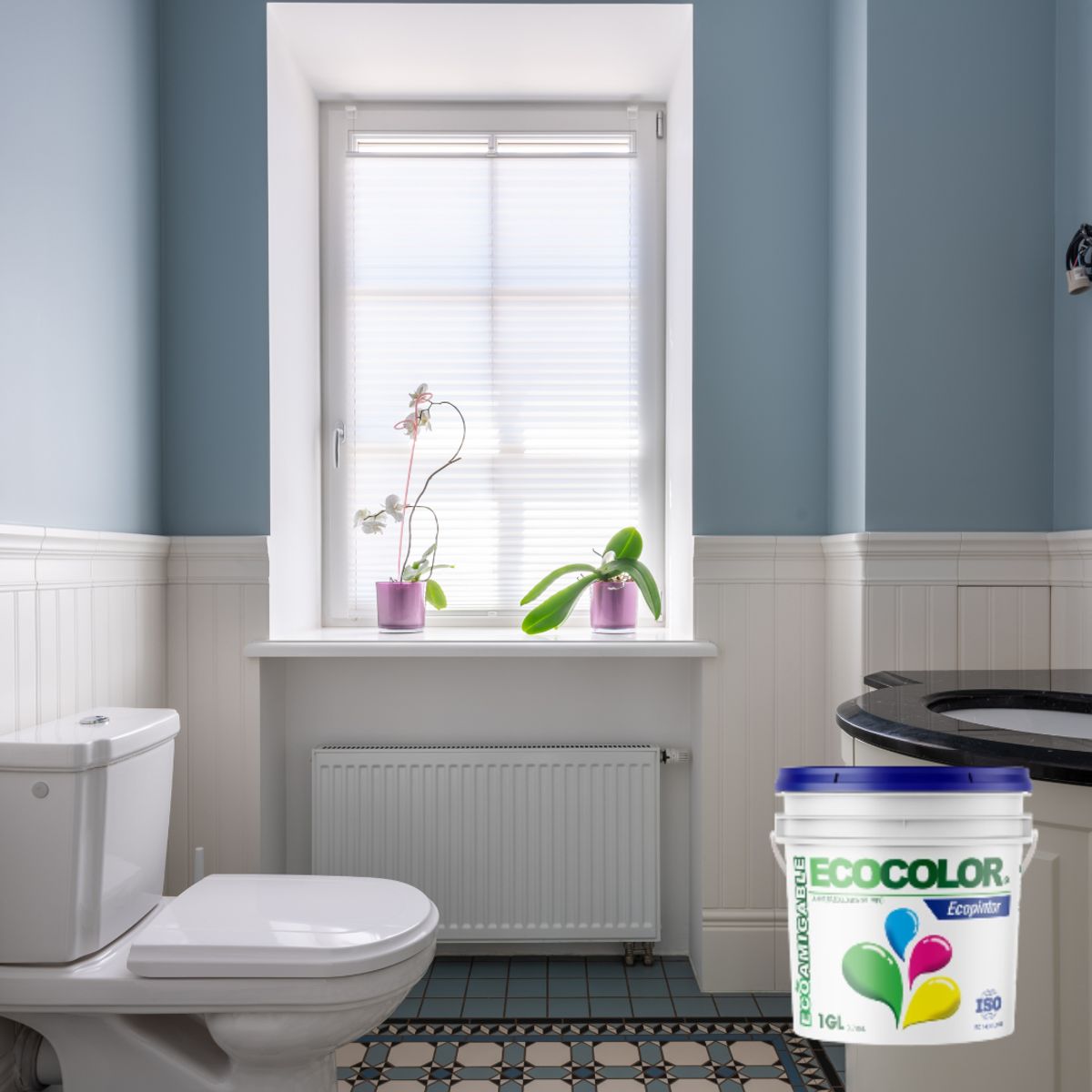 ECOCOLOR - PINTURA ECOLOGICA ECOPINTOR AZUL CALIPSO 1GL