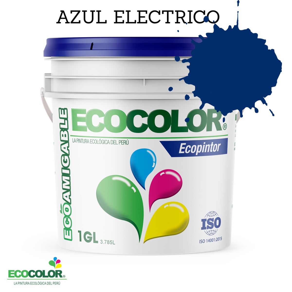 ECOCOLOR - PINTURA ECOLOGICA ECOPINTOR AZUL ELECTRICO 1GL