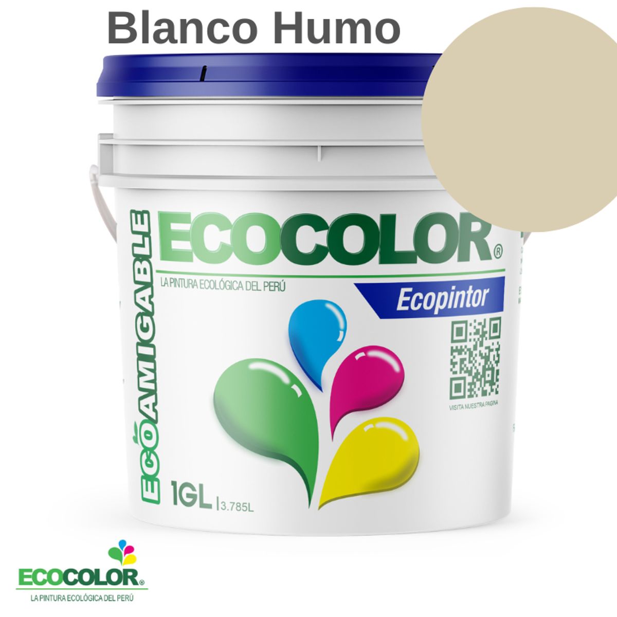 ECOCOLOR - PINTURA ECOLOGICA ECOPINTOR BLANCO HUMO 1GL