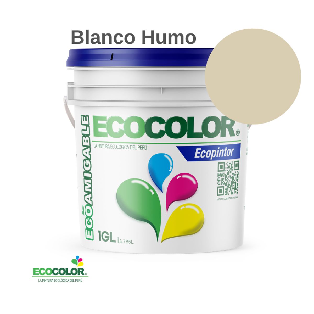 ECOCOLOR - PINTURA ECOLOGICA ECOPINTOR BLANCO HUMO 1GL