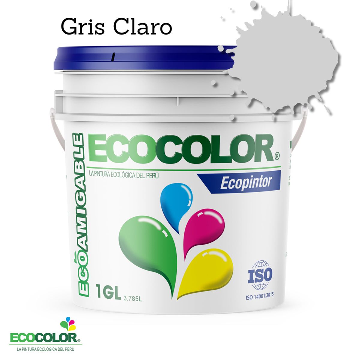 ECOCOLOR - PINTURA  ECOLÓGICA ECOPINTOR GRIS CLARO 1GL