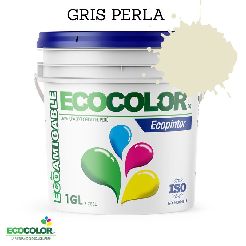 ECOCOLOR - PINTURA ECOLOGICA ECOPINTOR GRIS  PERLA 1GL