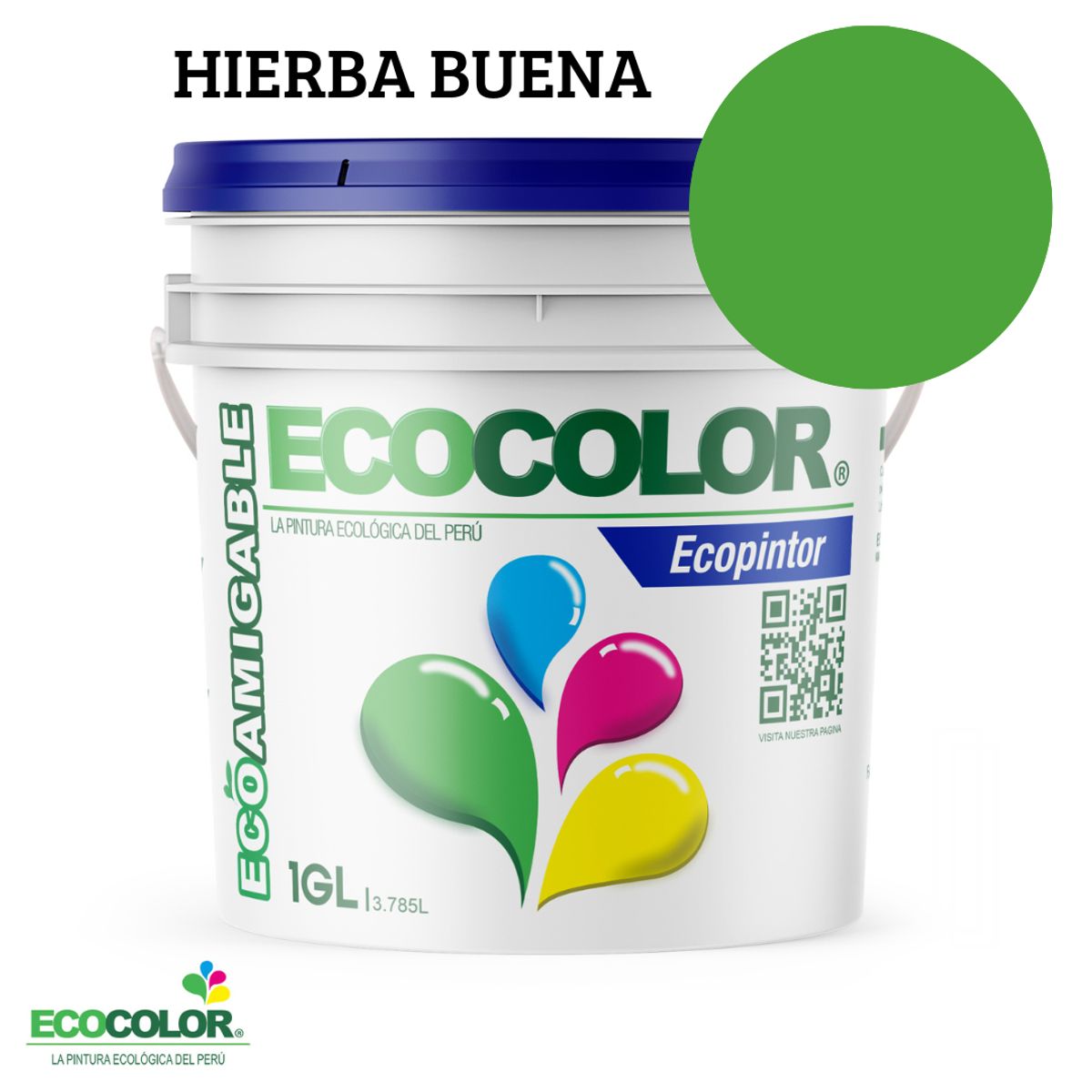 ECOCOLOR - PINTURA ECOCOLOR ECOPINTOR HIERBA BUENA 1GL
