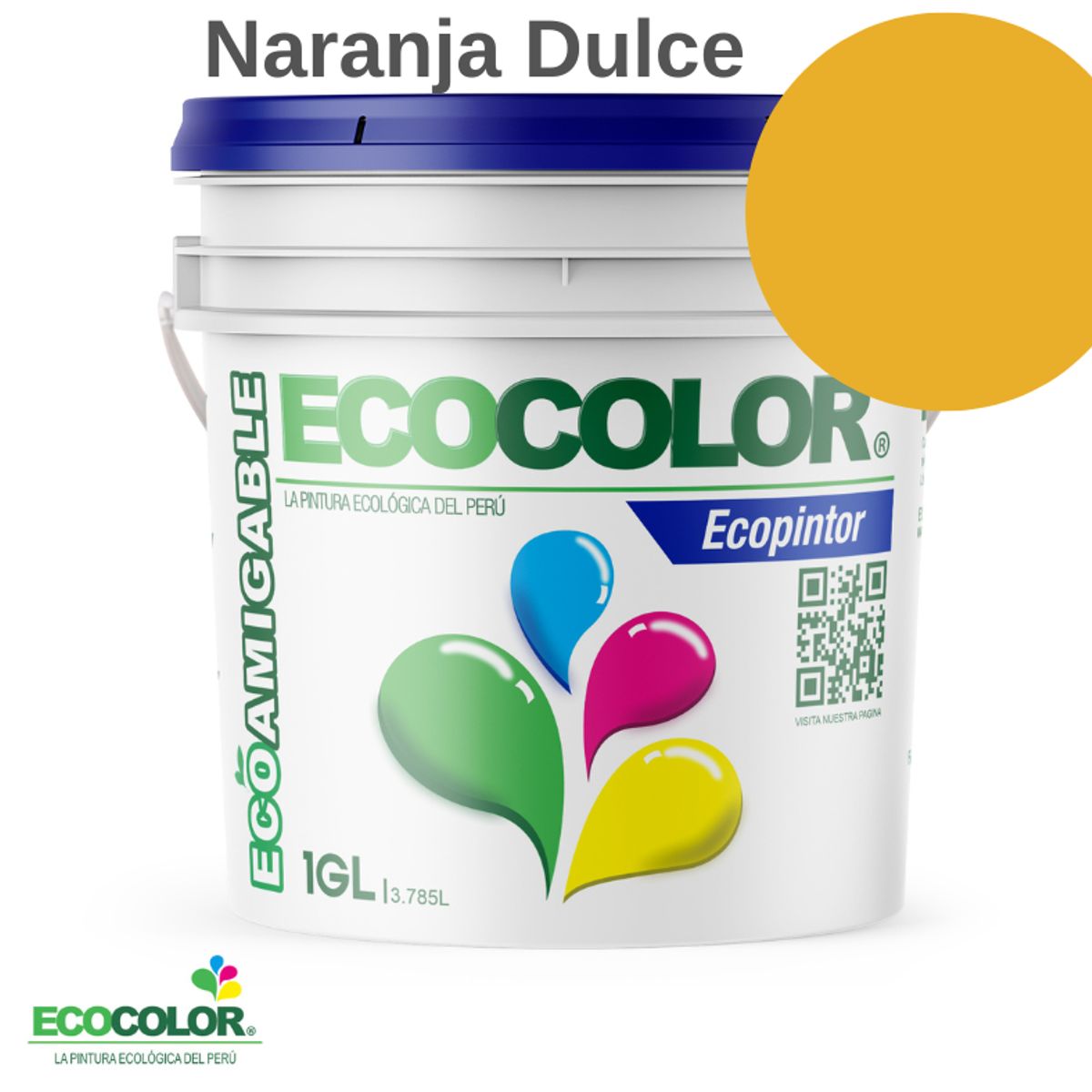 ECOCOLOR - PINTURA ECOCOLOR ECOPINTOR NARANJA DULCE 1GL