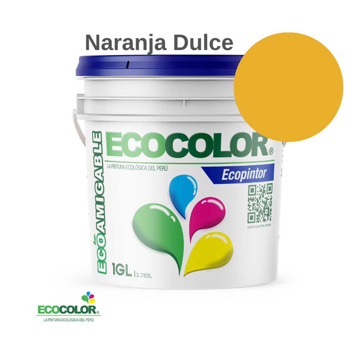 ECOCOLOR - PINTURA ECOCOLOR ECOPINTOR NARANJA DULCE 1GL