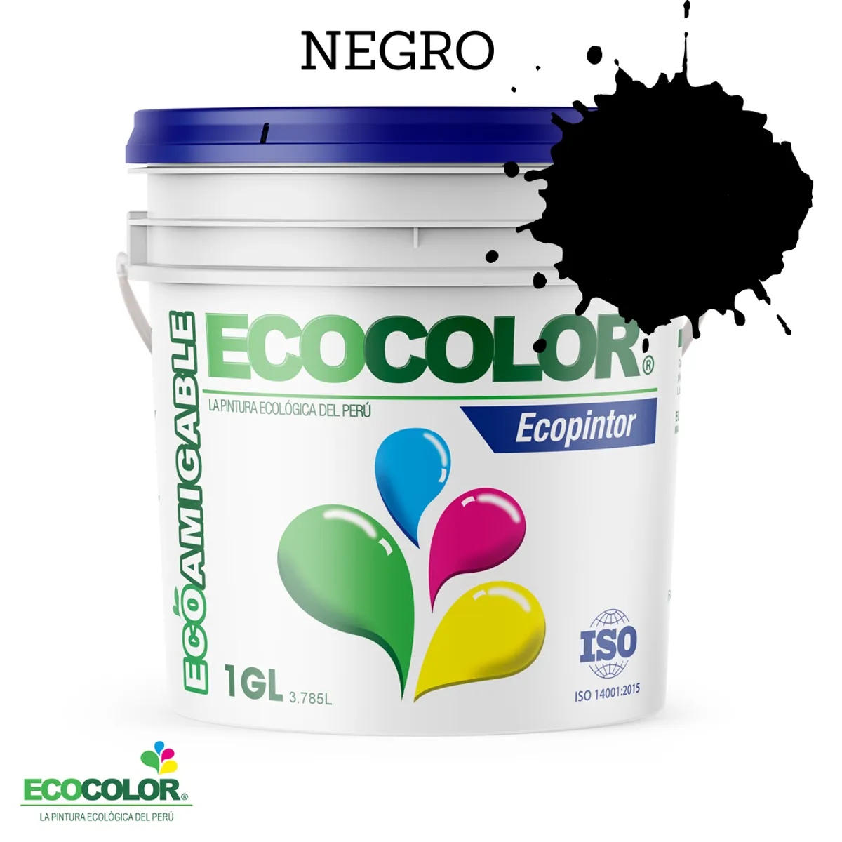 ECOCOLOR - PINTURA ECOLOGICA ECOPINTOR NEGRO 1GL