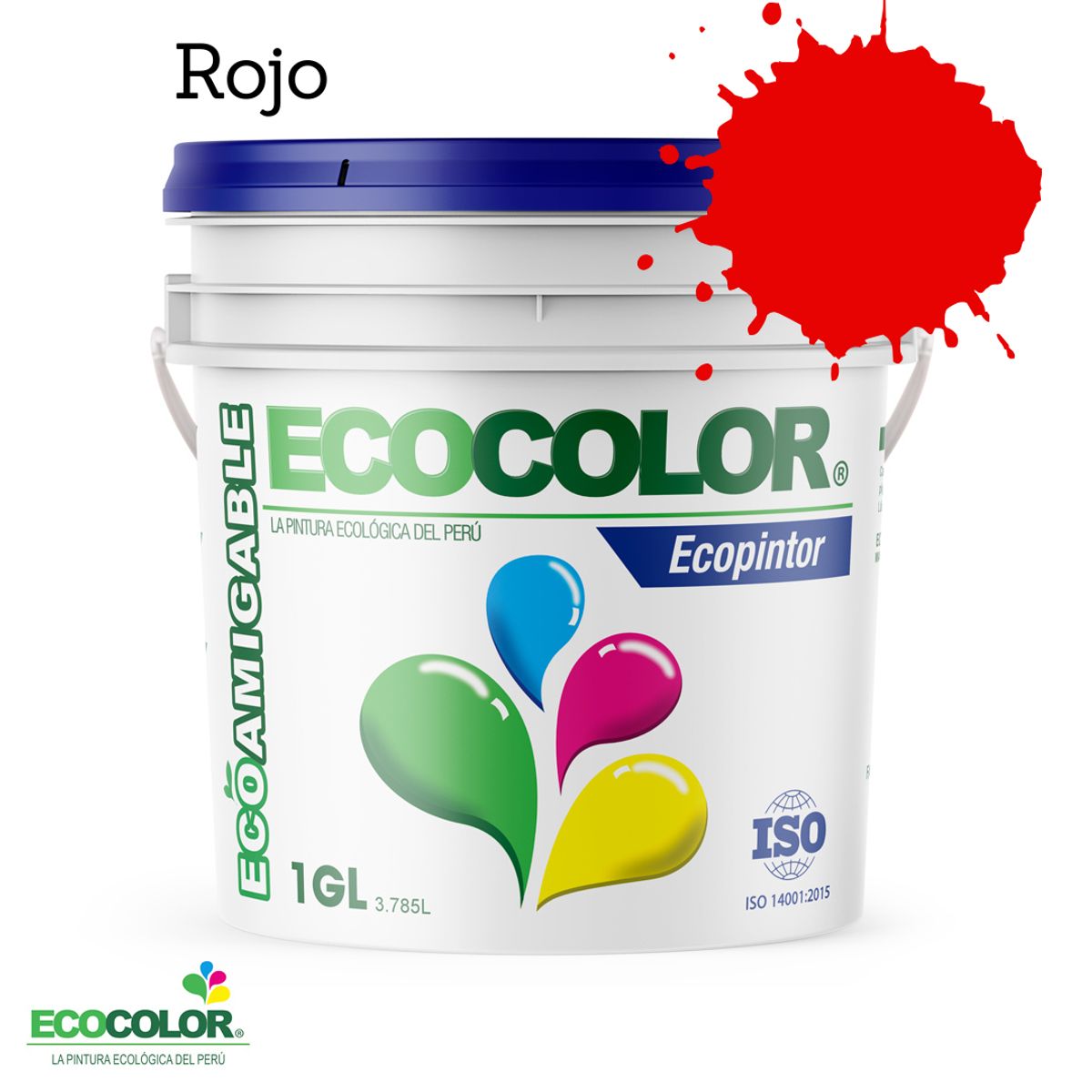 ECOCOLOR - PINTURA ECOCOLOR ECOPINTOR ROJO 1GL